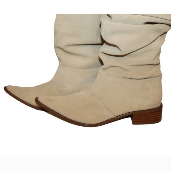 CHINESE LAUNDRY Womens Suede Pointed Toe Low Heel Slouch BOOTS Pull-On Sz 7.5M - Picture 4 of 16